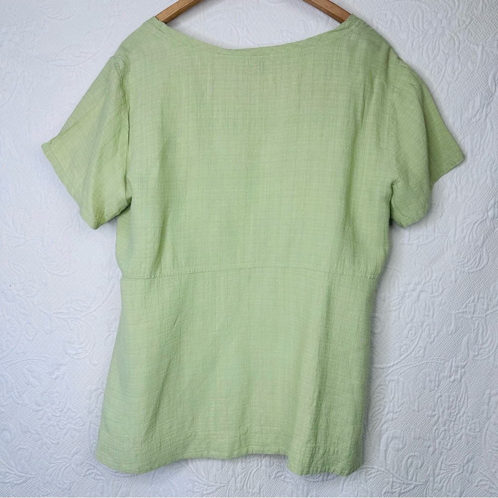Eileen Fisher Linen Viscose Short Sleeve Top - Picture 8 of 12
